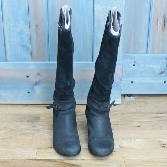 UGG Lesley Waterproof Suede Wedges Knee High Zip Warm Boots Size 6 - Picture 3 of 10